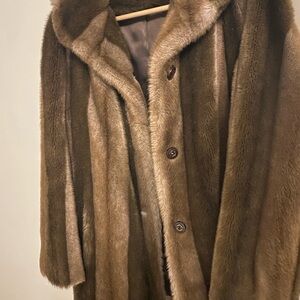 Tissavel of France Luxurious Brown Faux Fur Jacket